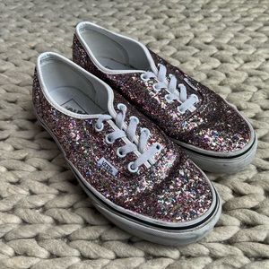 Glitter Vans off the wall classic lace up